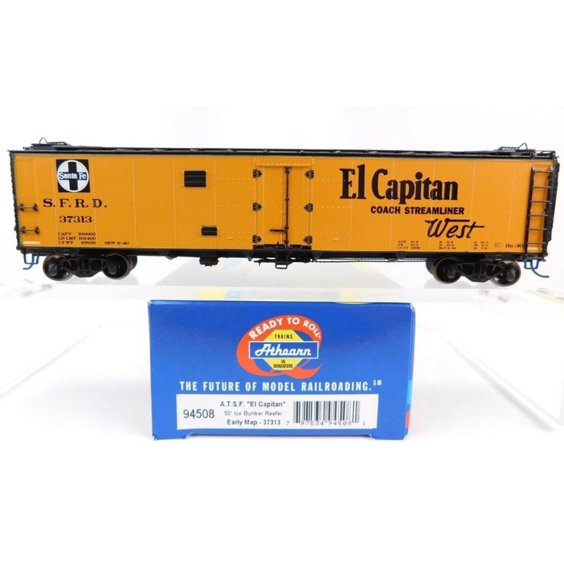 Athearn 94508 HO Scale ATSF El Capitan 50′ Ice Bunker Reefer #37313 EX/Box