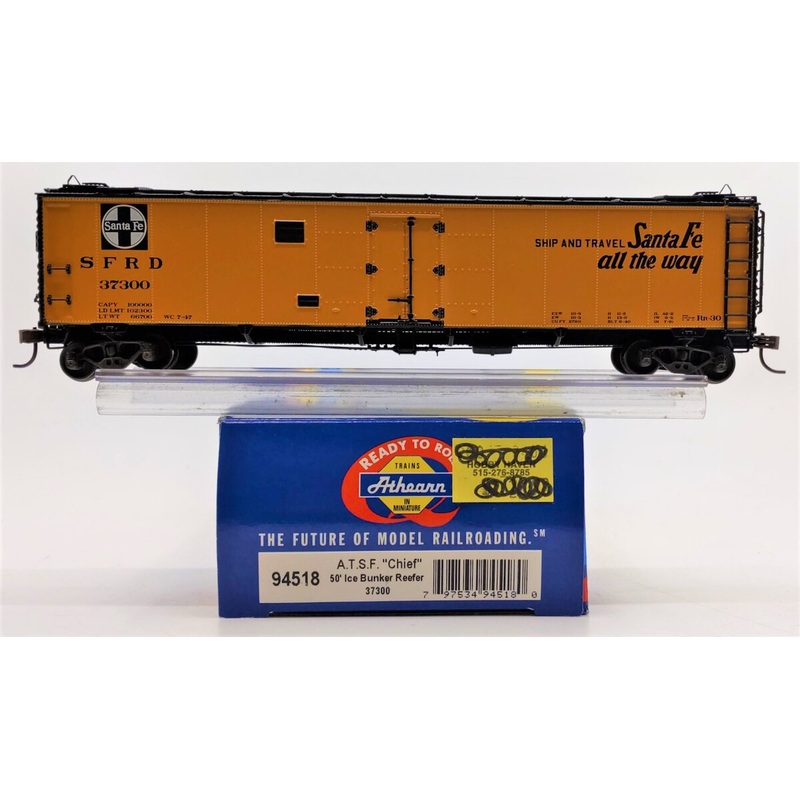 Athearn 94518 HO Scale Atchison Topeka Santa Fe 50′ Ice Reefer #37300 LN/Box