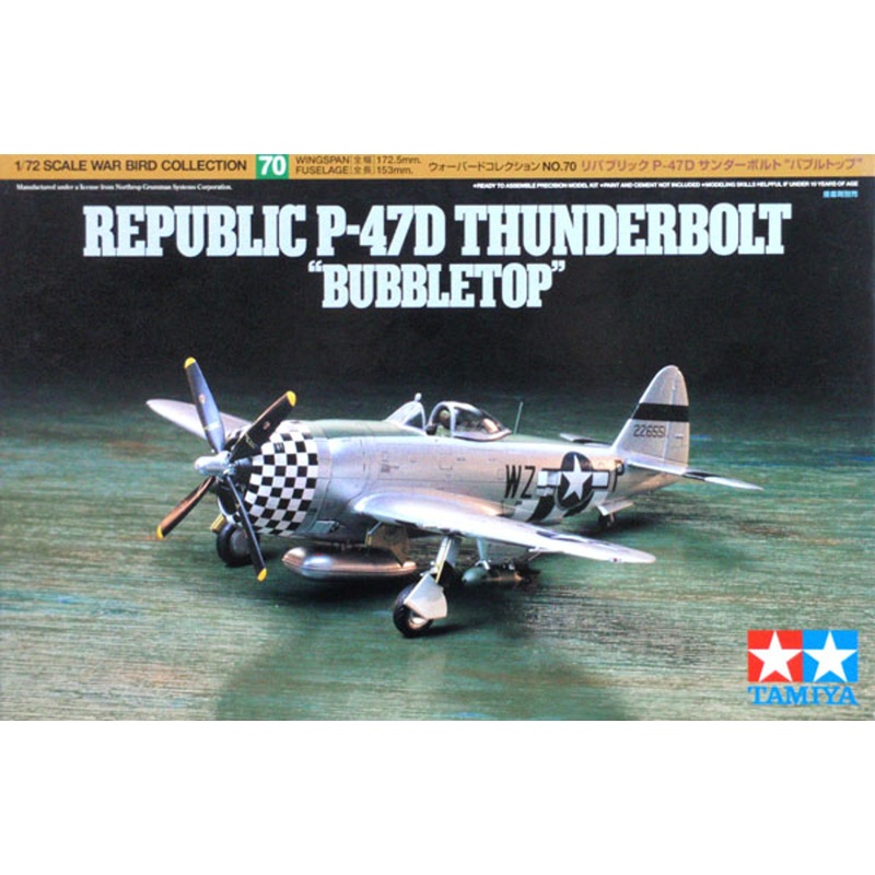 Tamiya 60770 Republic P-47D Thunderbolt Bubbletop 1/72 Kit