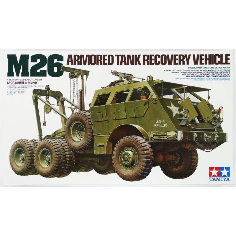 Tamiya 35244 M26 Armored Tank Recovery Vehicle 1/35 Scale Kit