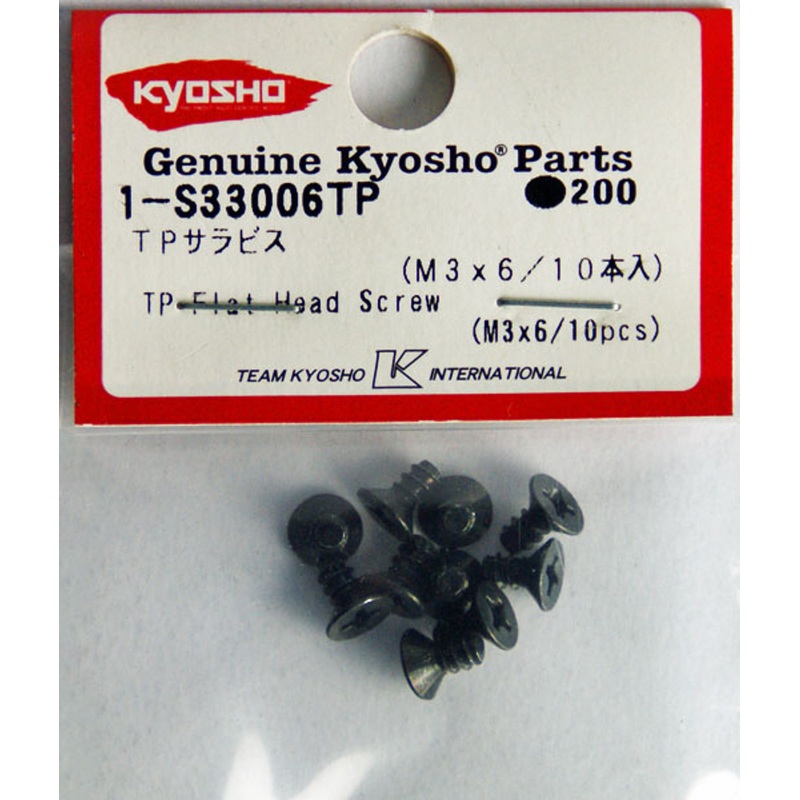 Kyosho 1-S33006TP TP Flat Head Screw (M3x6/10pcs)