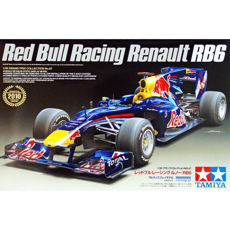 Tamiya 20067 Red Bull Racing F1 Renault RB6 with Photo Etched Parts 1/20 Scale Kit