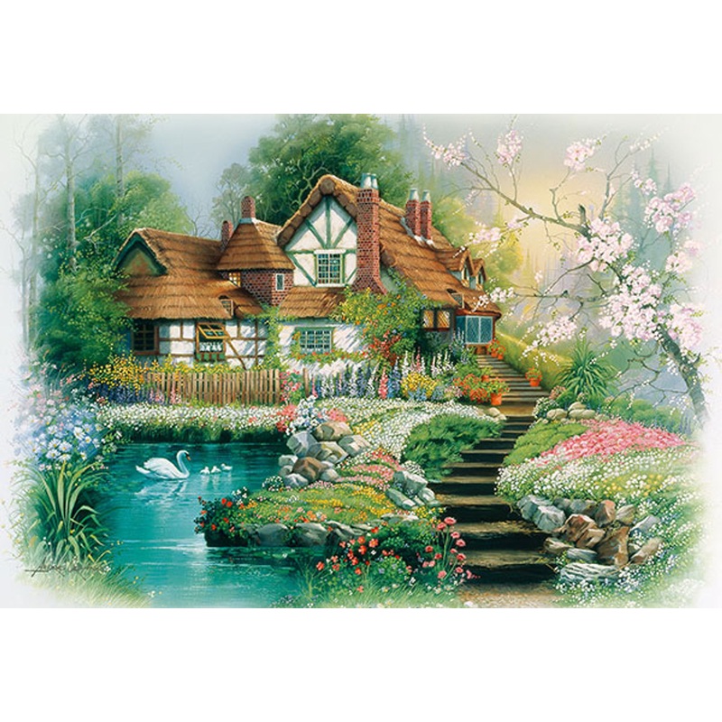 APPLEOne Jigsaw Puzzle 300-328 Andres Orpinas Flower Village (300 Pieces)