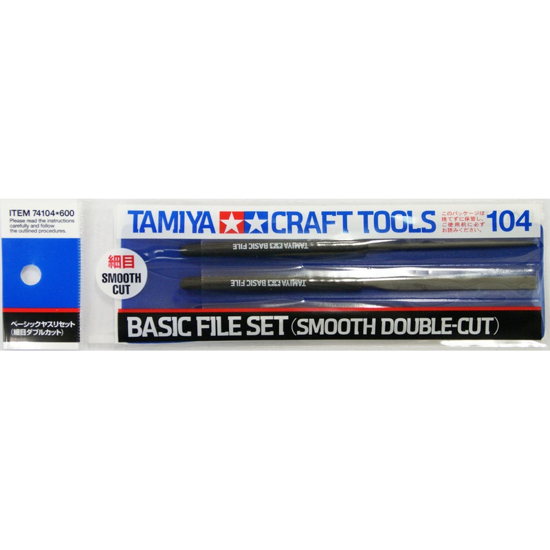 Tamiya 74104 Craft Tools – Basic File Set – Smooth Double-Cut