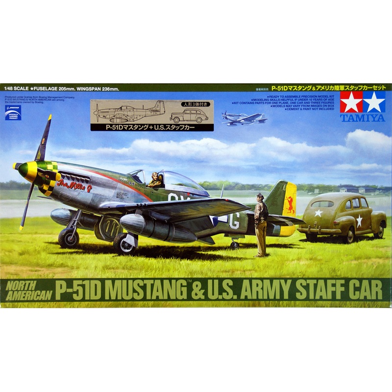 Tamiya 89732 North American P-51D Mustang & US Army Staff Car 1/48 scale kit