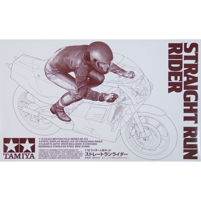 Tamiya 14123 Motorcycle Racing Rider (Straight Run) 1/12 Scale Kit