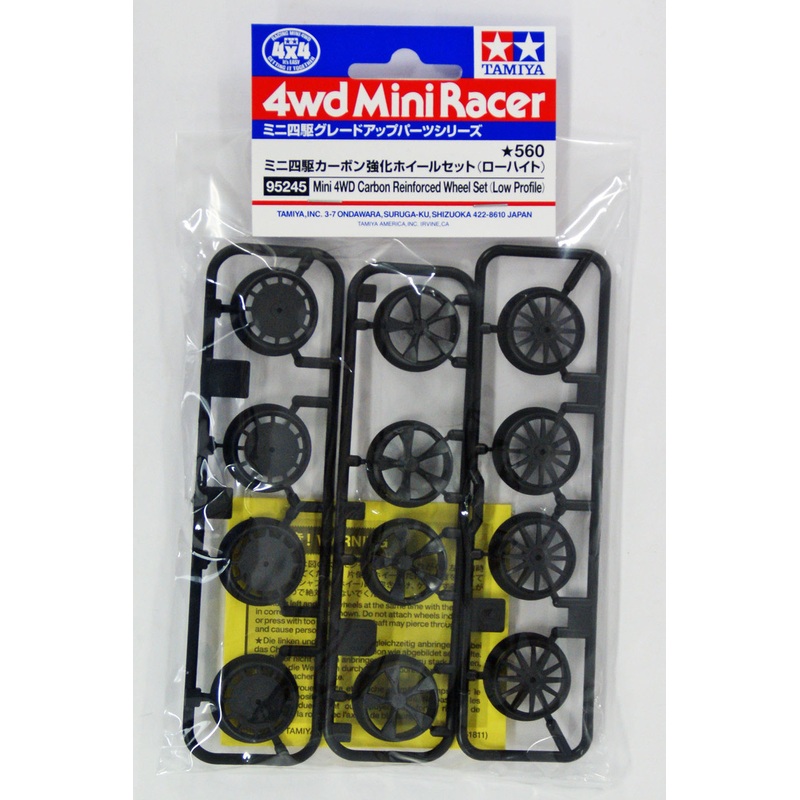 Tamiya 95245 Mini 4WD Carbon Reinforced Wheel Set (Low Profile)