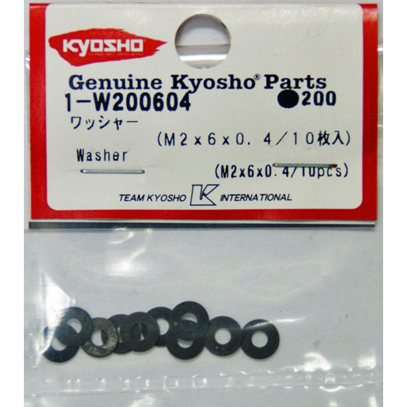 Kyosho 1-W200604 Washer (M2x6x0.4/ 10 pcs)
