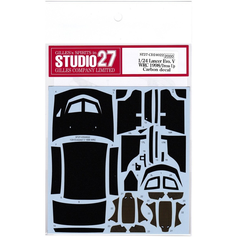 Studio27 ST27-CD24022 Lancer Evolution V WRC 1998 Carbon Decal for Hasegawa 1/24