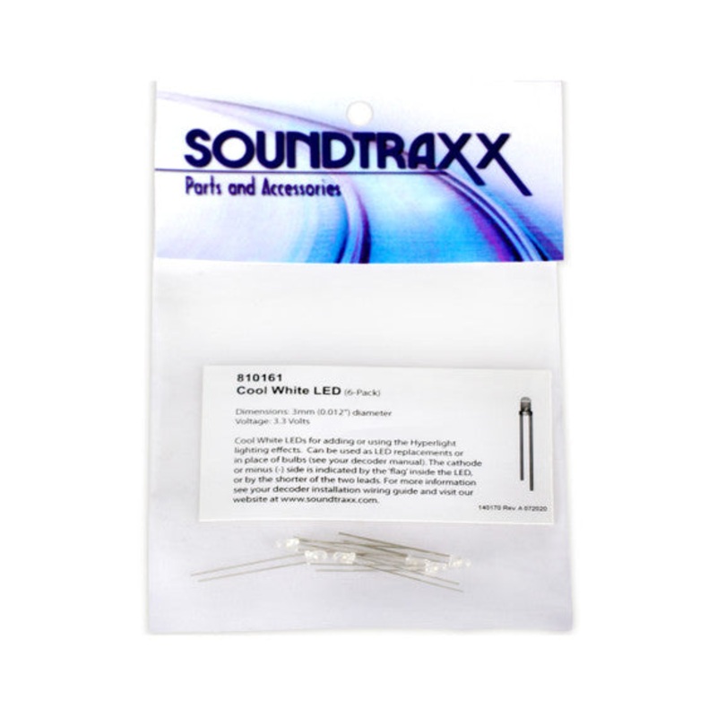 SoundTraxx 810161 Cool White 3mm LED (Pack of 6)