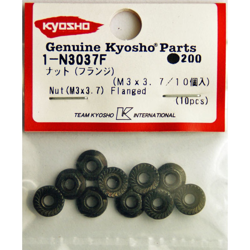 Kyosho 1-N3037F Nut (M3x3.7/Flanged/10pcs)