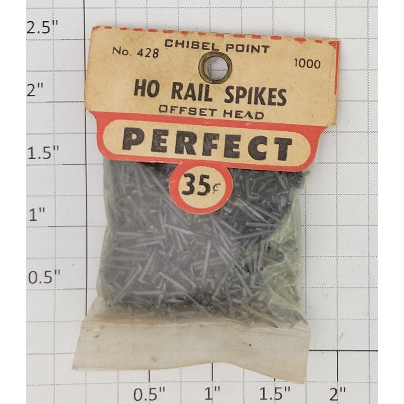 Perfect 428 HO Bag of Rail Spikes with Offset Head