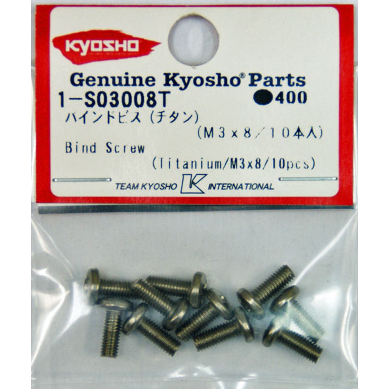 Kyosho 1-S03008T Bind Screw(Titanium/M3x8/10pcs)