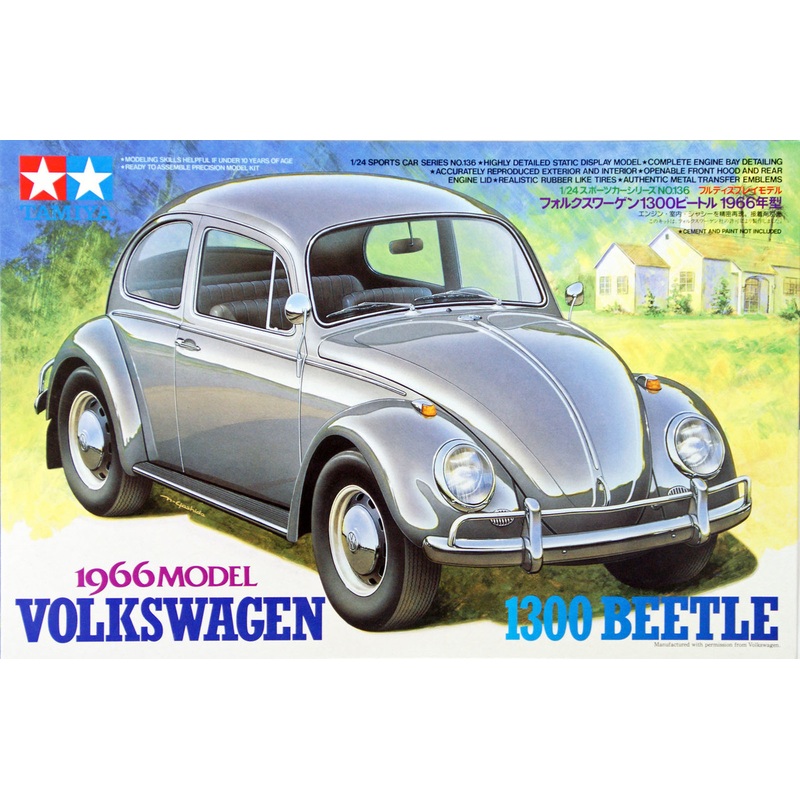 Tamiya 24136 Volkswagen 1300 Beetle 1966 Model 1/24 Scale Kit