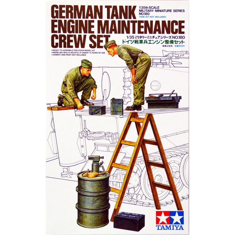 Tamiya 35180 German Tank Engine Maintence Crew Set 1/35 Scale Kit