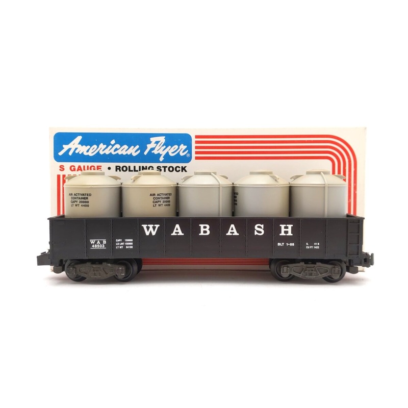 American Flyer 6-48503 S Gauge Wabash Gondola w/ Canisters EX/Box