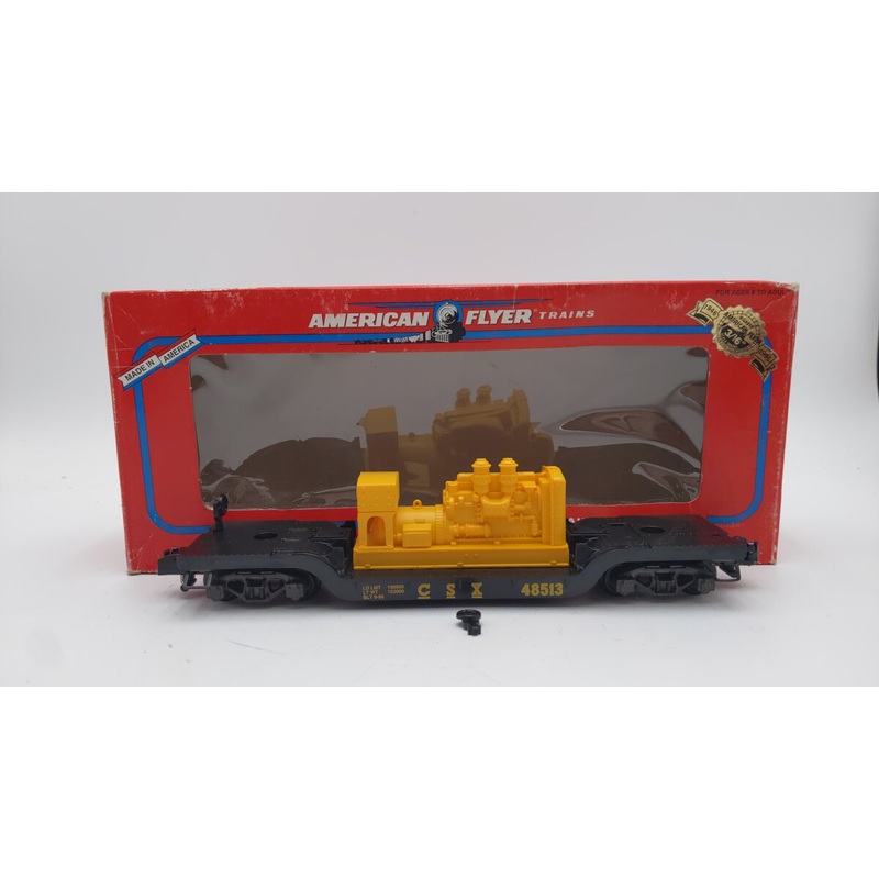 American Flyer 6-48513 S Gauge CSX Flatcar w/ Generator VG/Box