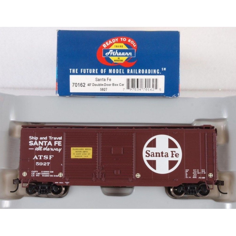 Athearn 70162 HO Santa Fe 40′ Double-Door Box Car #5927 LN/Box