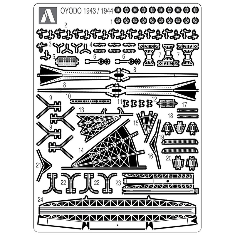 Aoshima 52747 IJN Light Cruiser Oyodo 1943/1944 Photo Etched Parts Set 1/700