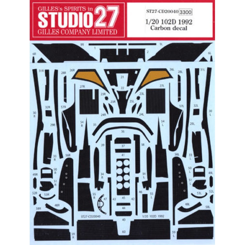 Studio27 ST27-CD20040 Lotus 102D 1992 Carbon Decal for Tamiya 1/20