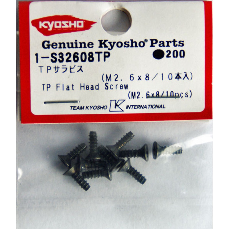 Kyosho 1-S32608TP TP Flat Head Screw (M2.6×8/10pcs)