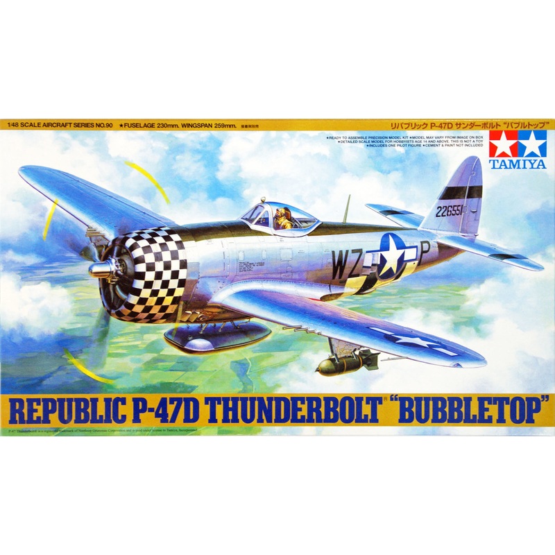 Tamiya 61090 Republic P-47D Thunderbolt Bubbletop 1/48 Scale Kit