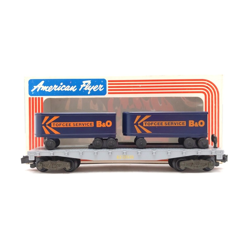 American Flyer 4-9000 S Gauge Baltimore & Ohio Flatcar w/ Trailers EX/Box