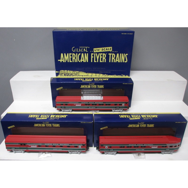 American Flyer 6-49960 S Gauge Route of the Reindeer Steamliner Car (Set of 3) LN/Box
