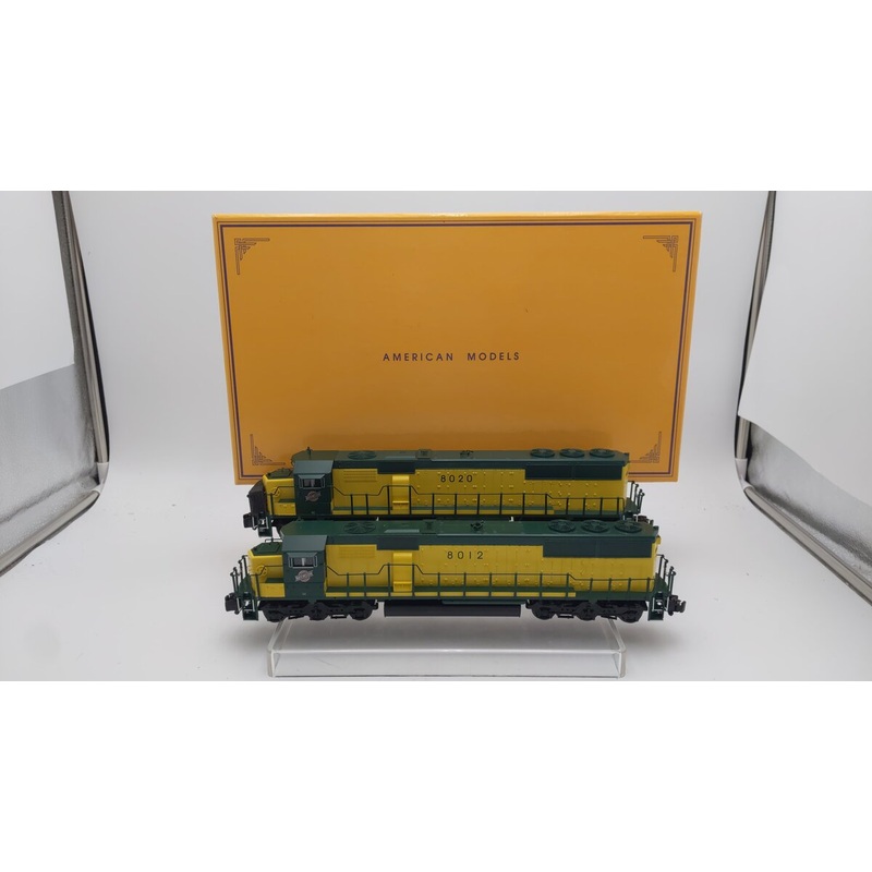 American Models SD6002 S Scale CNW Diesel Locomotive Set (Set of 2) #8012, #8020 EX/Box