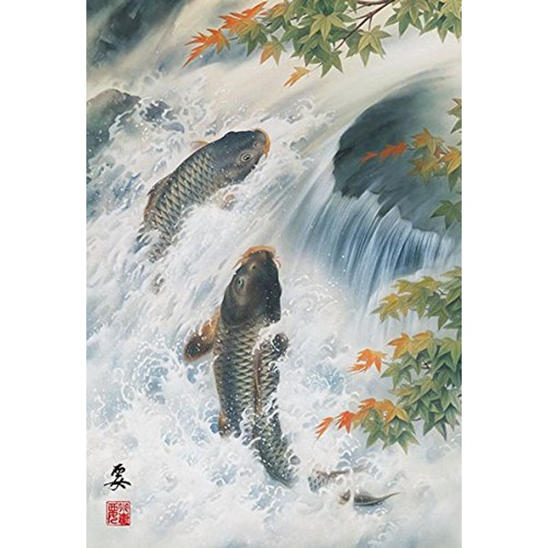 APPLEOne Jigsaw Puzzle 88-103 Japanese Art Ozuma Kaname Carp (88 L-Pieces)