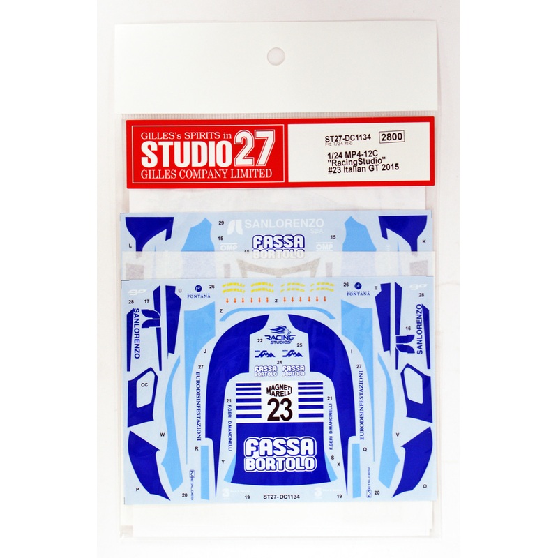 Studio27 ST27-DC1134 McLaren MP4-12C RacingStudio #23 Decal for Fujimi 1/24