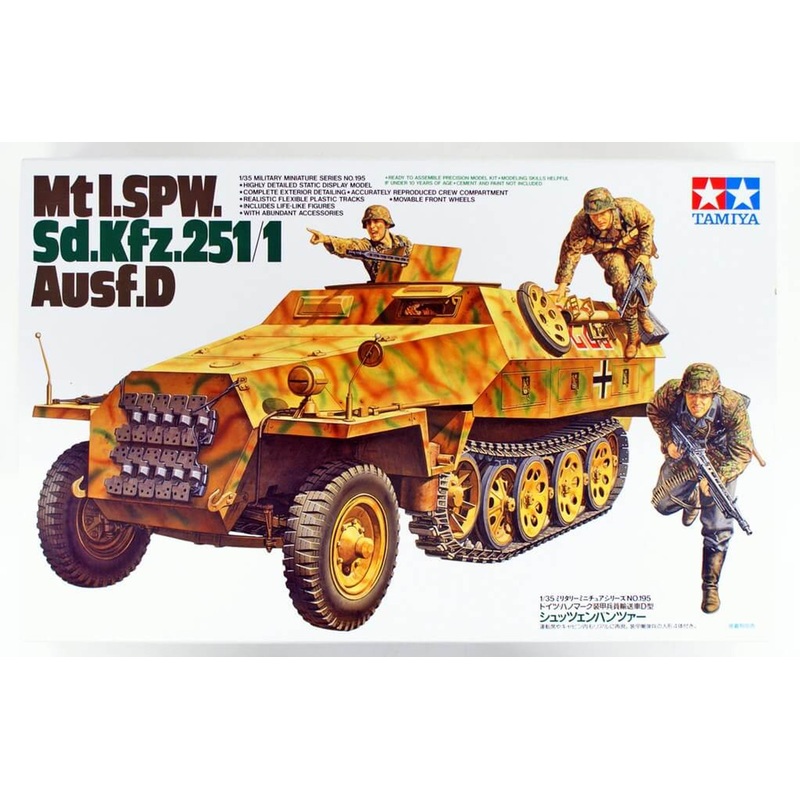 Tamiya 35195 WWII German Mtl SPW Sd.Kfz251/1 Ausf. D Armoured Car 1/35 Scale Kit