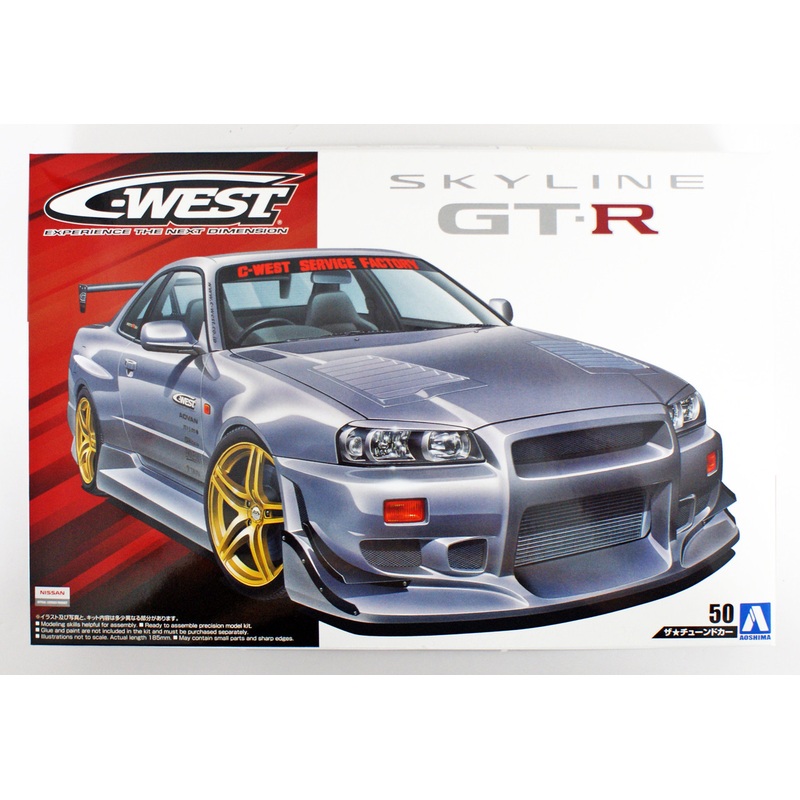 Aoshima 55427 C-WEST BNR34 Skyline GT-R 2002 1/24 scale kit