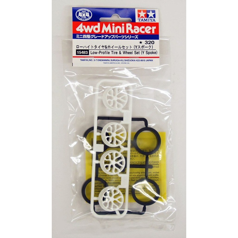 Tamiya 15483 Mini 4WD Low-Profile Tire & Wheel Set (Y Spoke)