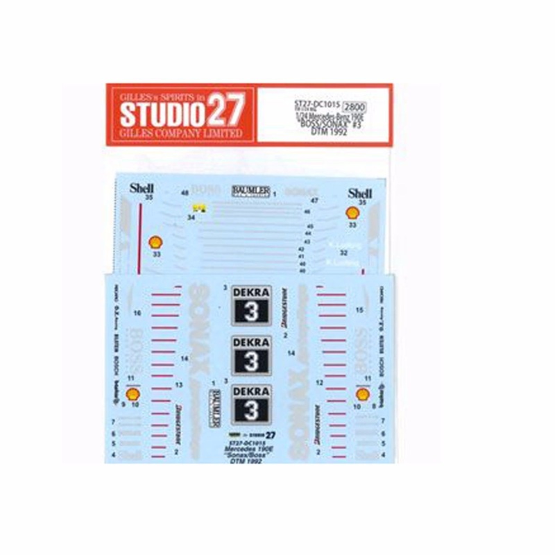 Studio27 ST27-DC1015 Mercedes-Benz 190E BOSS/SONAX #3 DTM 1992 Decal 1/24