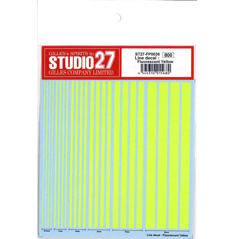Studio27 ST27-FP0036 Checkered Line Decal : Fluorescent Yellow