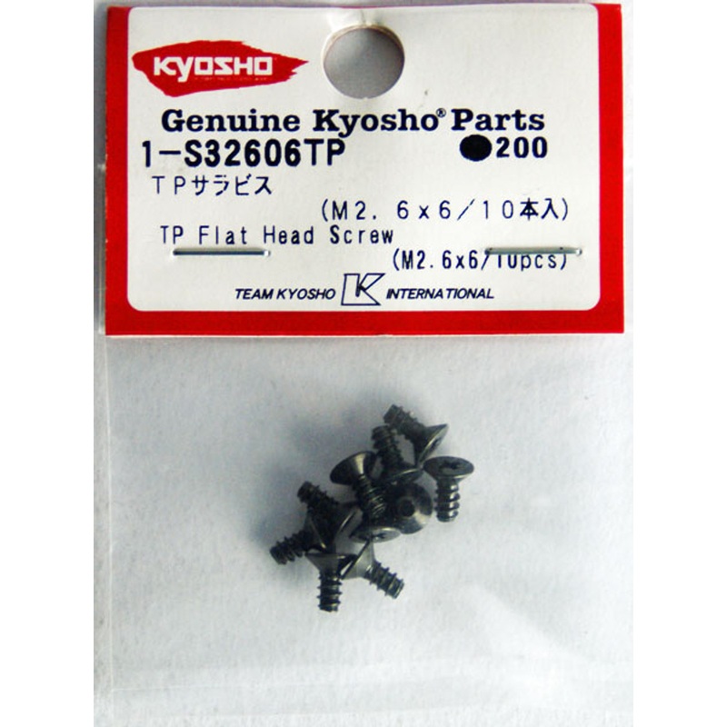 Kyosho 1-S32606TP TP Flat Head Screw (M2.6×6/10pcs)