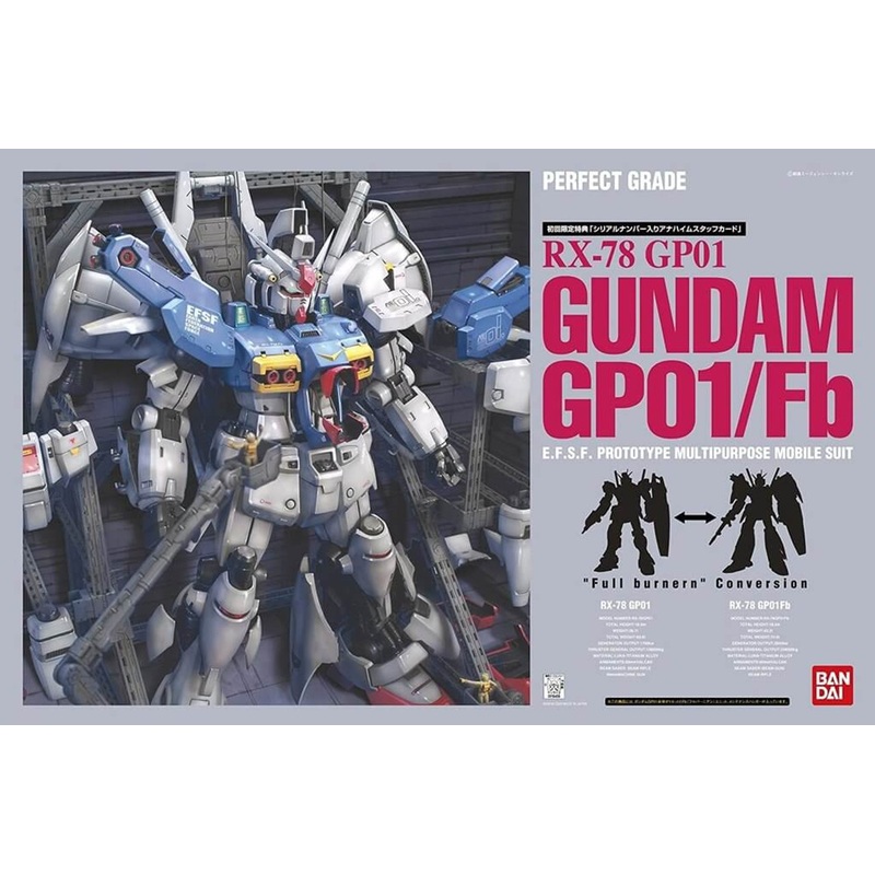 Bandai PG 164094 Gundam RX-78 GP01 Gundam GP01/Fb 1/60 Scale Kit