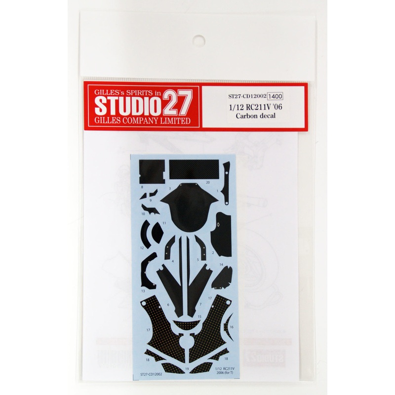 Studio27 ST27-CD12002 RC211V ’06 Carbon decal for Tamiya 1/12