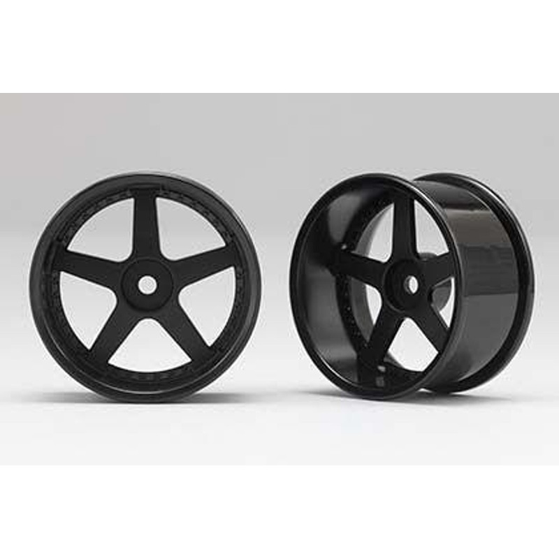Yokomo RP-6113B8A Five Spoke Wheel (Black) Two Pieces For Drift Offset 8mm