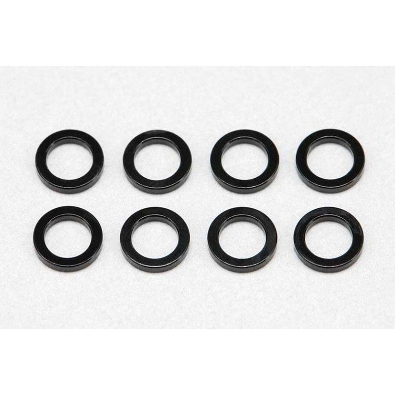 Yokomo ZC-A4610BA Diameter 4 x Diameter 6 x 1.0 Mm Aluminum Shim 8 Pieces Black