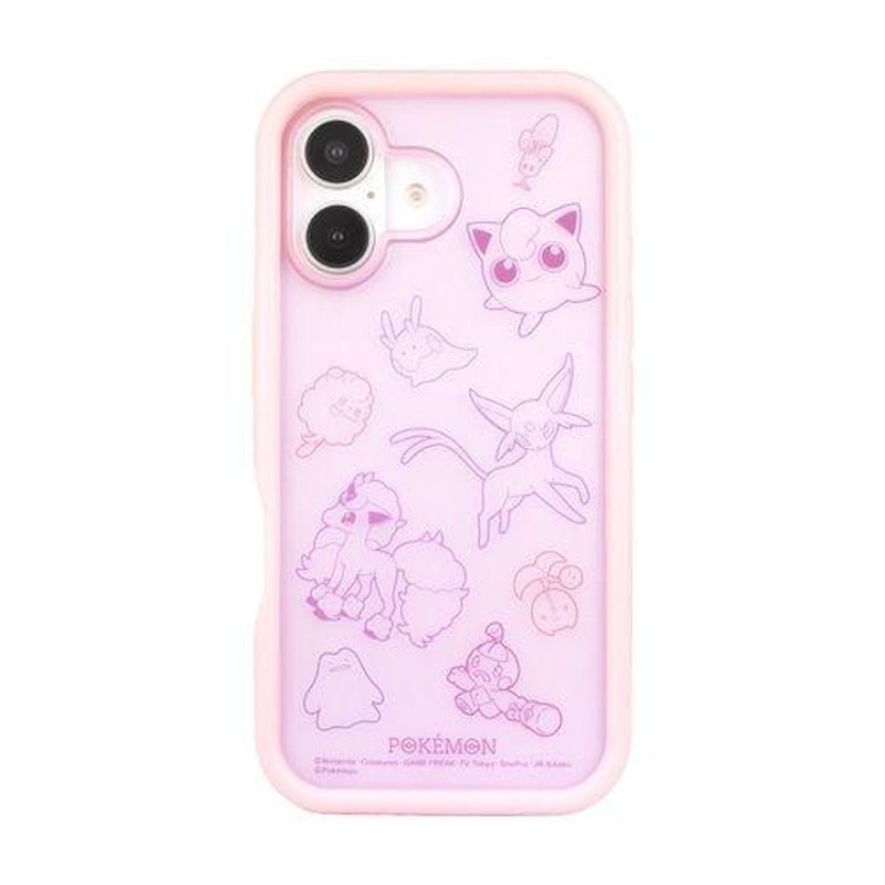 Pokemon Center iPhone 16 Compatible Plump Frame Case Pink
