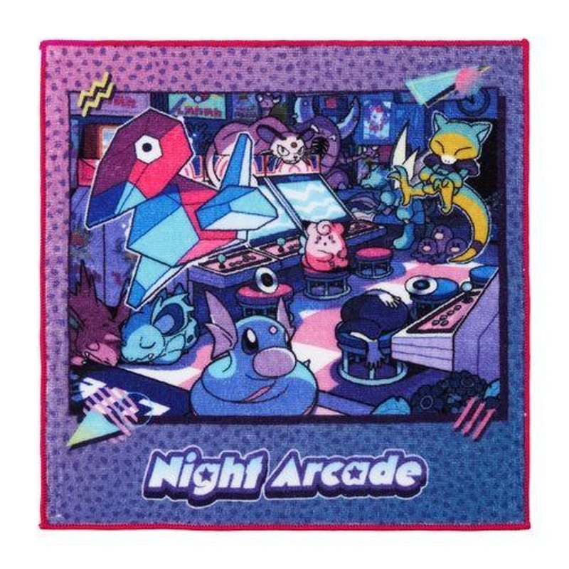 Pokemon Center Original Towel Night Arcade Pink