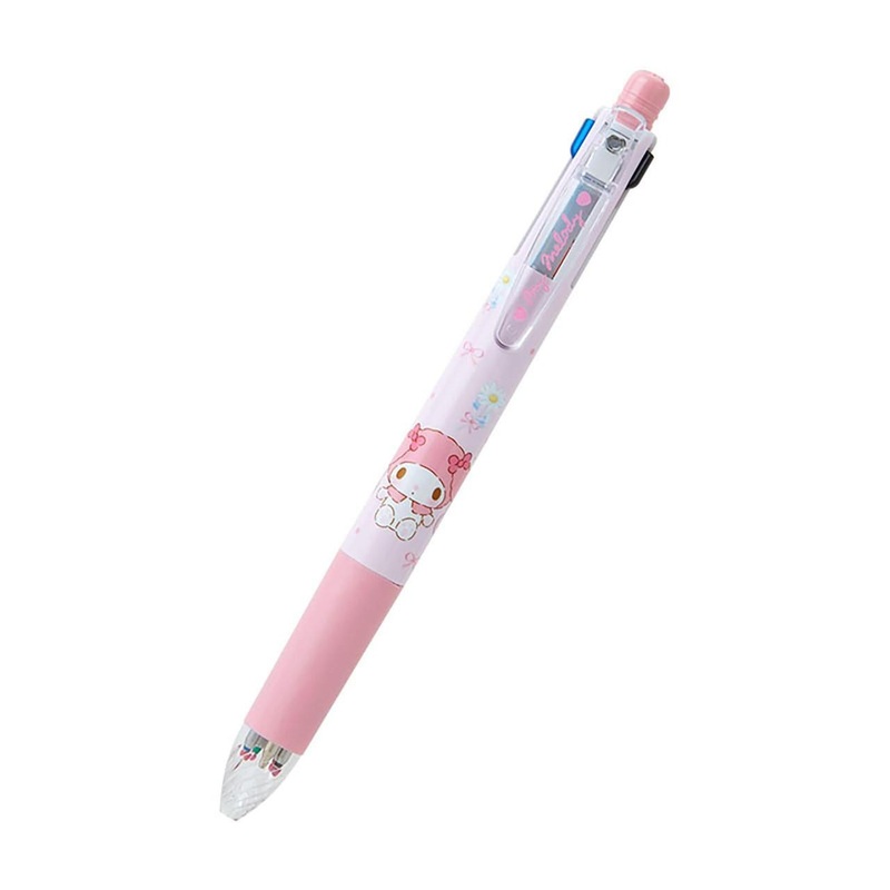 Sanrio My Melody 4 Color Ballpoint Pen & Mechanical Pencil Sarasa Multi Ink Colors: Black, Blue, Red, Green 0.5 mm