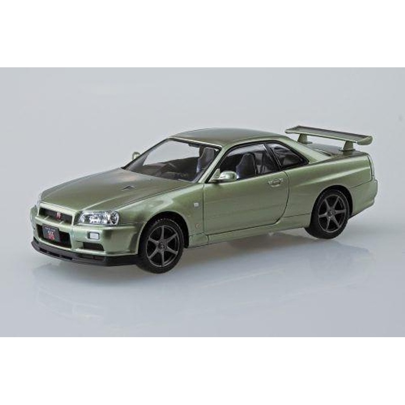 Aoshima The Snap Kit 1/32 Nissan R34 Skyline GT-R Nur (Millennium Jade) Plastic Model