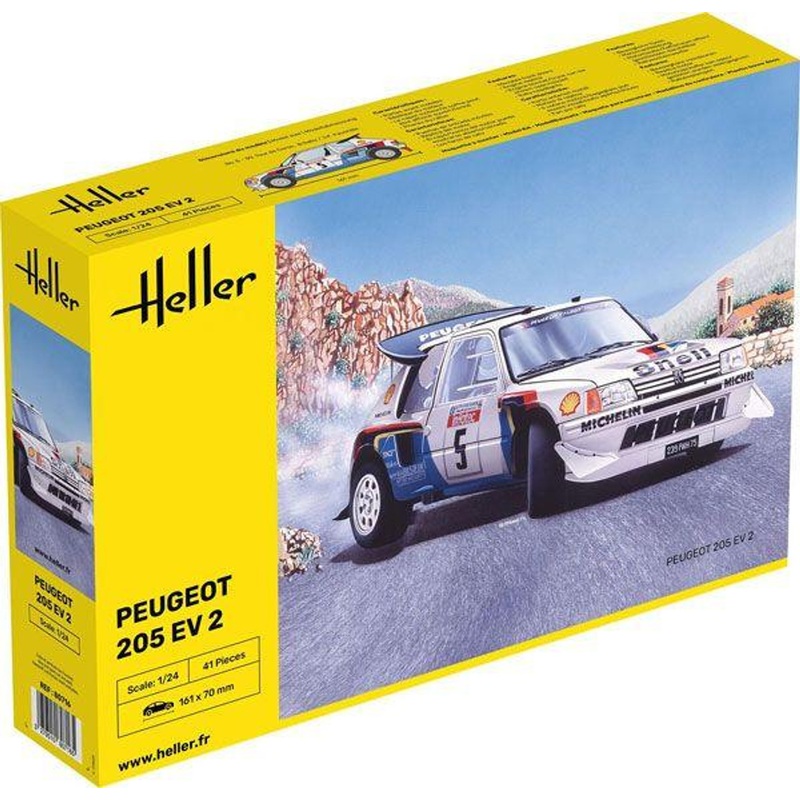 Heller 1/24 Peugeot 205 EV2 Rally “Tour de Corse” Plastic Model