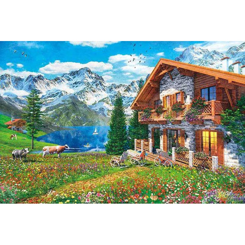 Jigsaw Puzzle House in the Flowering Alps (Dominic Davison) (1000 Pieces)