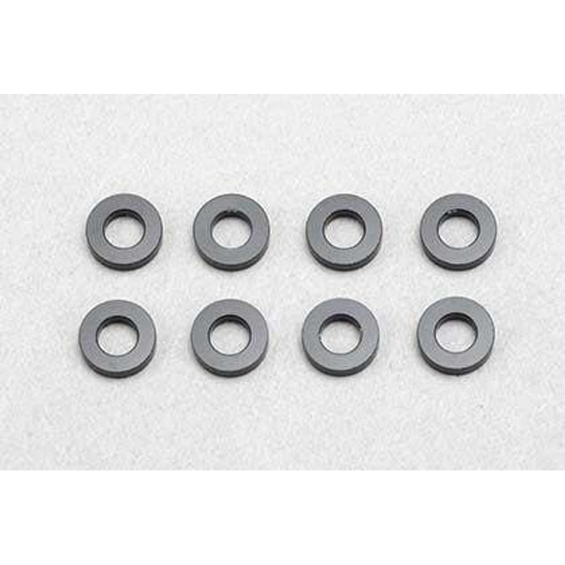 Yokomo ZC-A3615BA Diameter 3x Diameter 6×1.5mm Aluminum Shim, 8 Pieces (Black)