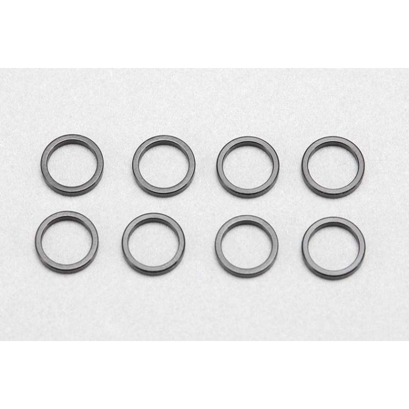 Yokomo ZC-A5710BA Diameter 5x Diameter 7×1.0mm Aluminum Shim 8 Pieces Included (Black)