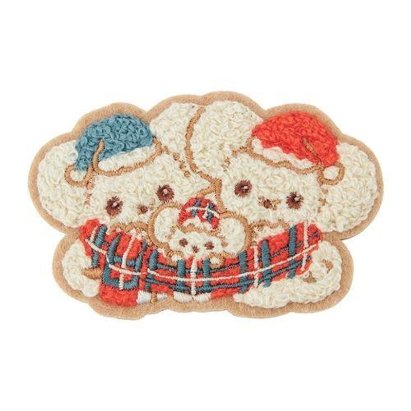 Pokemon Center Original Fluffy Embroidered Sticker  Pokemon Heartwarming Christmas Maushold